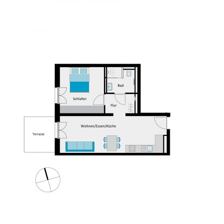 Beispiel Grundriss Wohnung 1.2