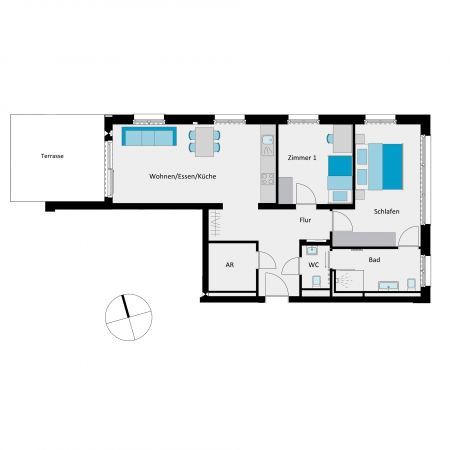 Beispiel Grundriss Wohnung 1.1